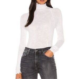 NWOT Free People, Skyline Waffle Top Thermal, Size Small in Ivory